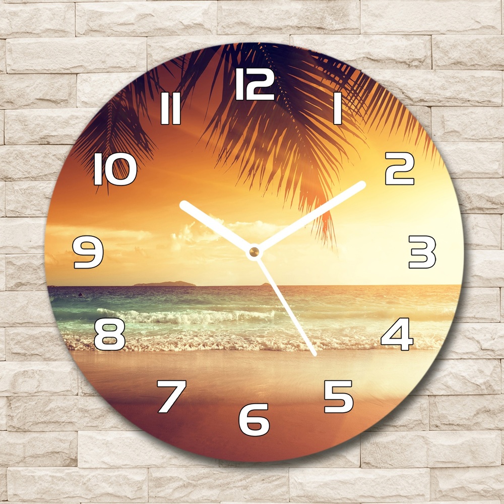 Horloge ronde murale Plage tropicale océan