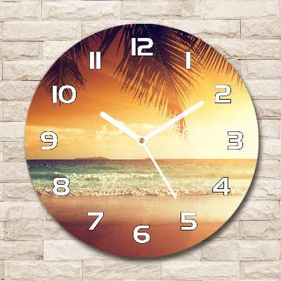 Horloge ronde murale Plage tropicale océan