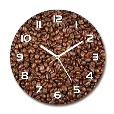 Horloge ronde en verre Grains de café