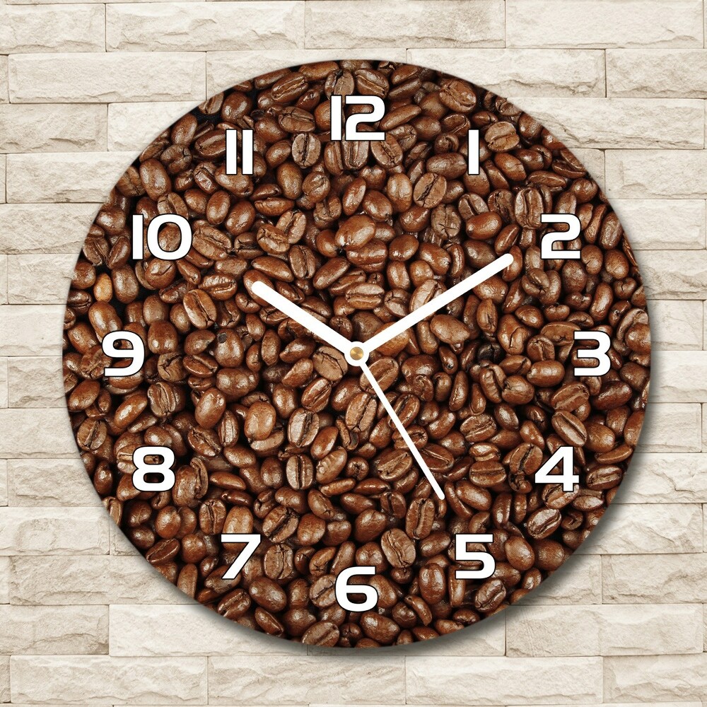 Horloge ronde en verre Grains de café