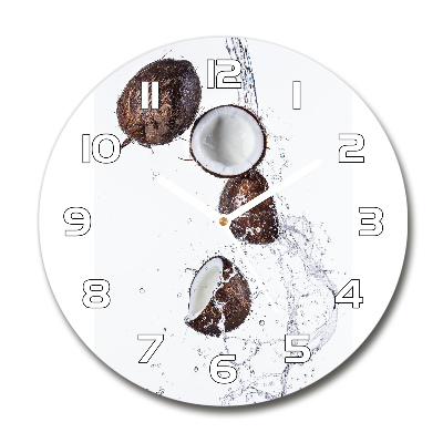 Horloge ronde murale Noix de coco avec de l'eau