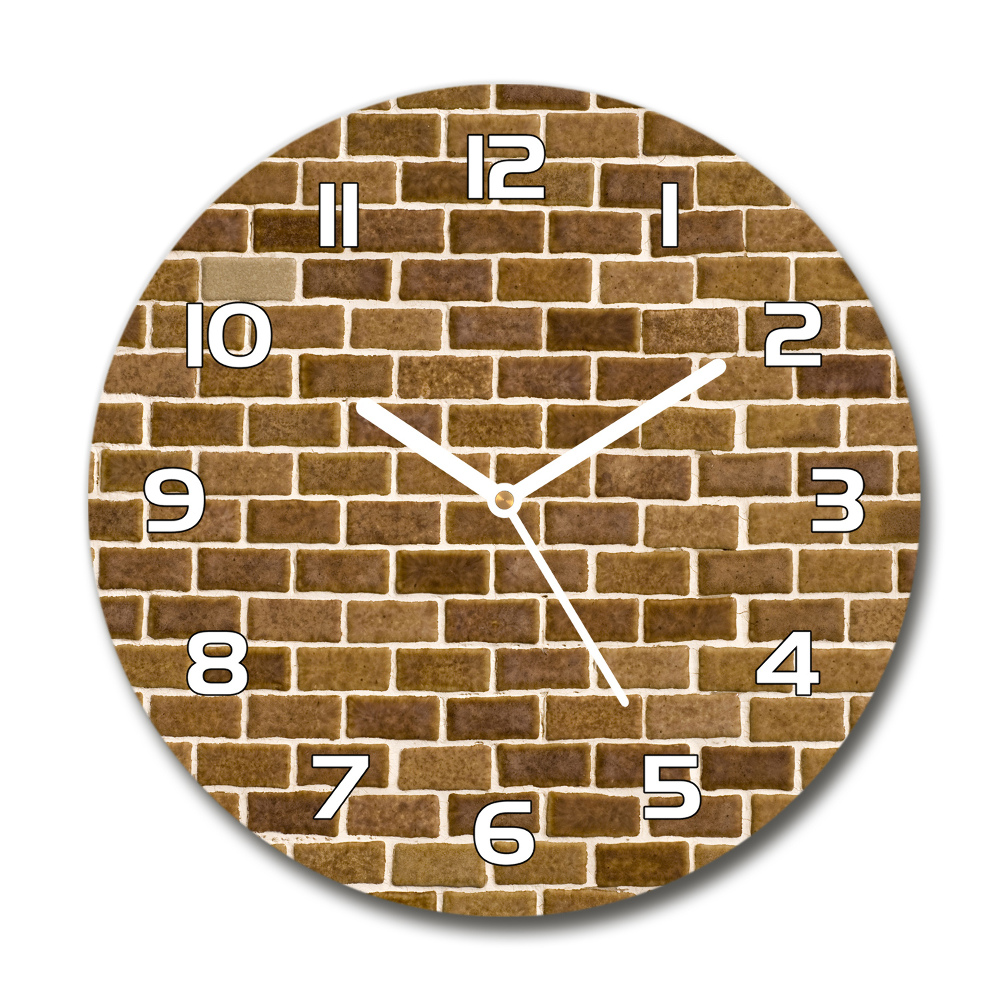 Horloge ronde Mur de briques marron