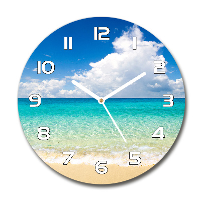 Horloge ronde murale Plage paradisiaque