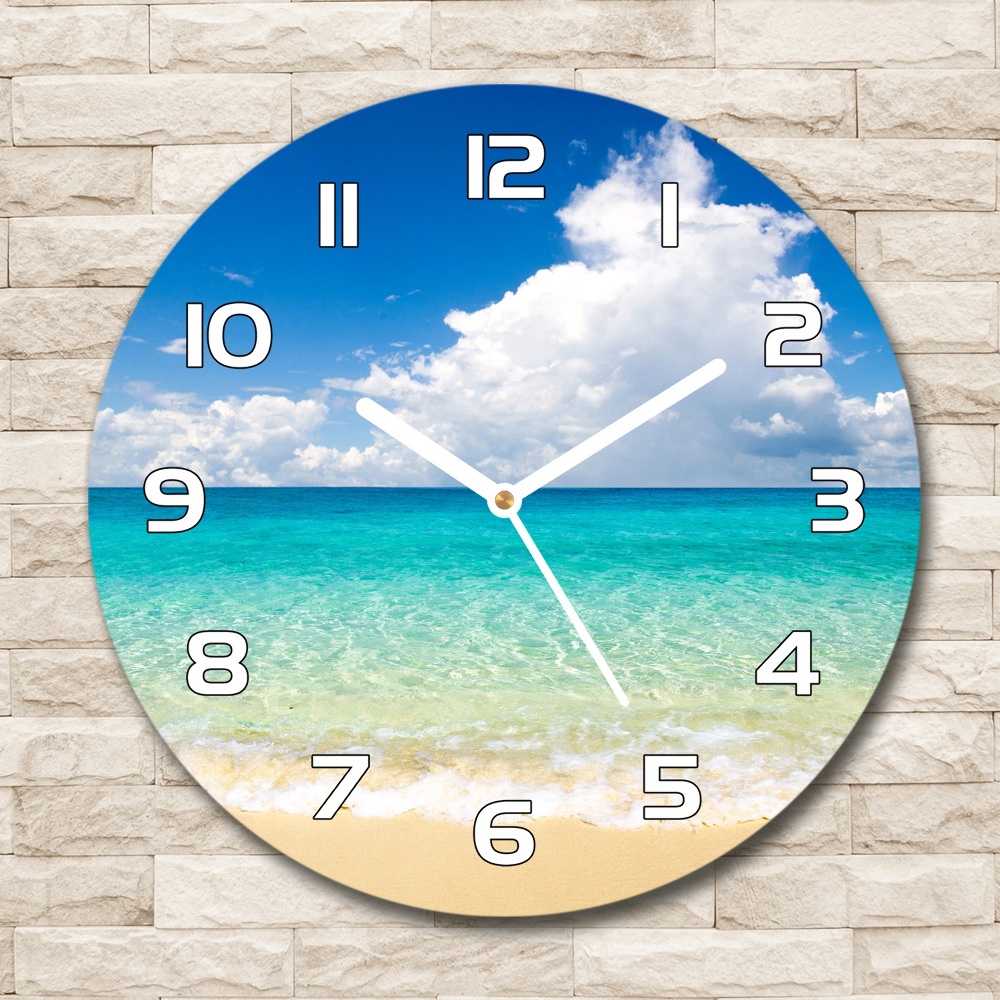 Horloge ronde murale Plage paradisiaque