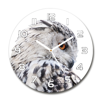 Horloge ronde murale Hibou blanc