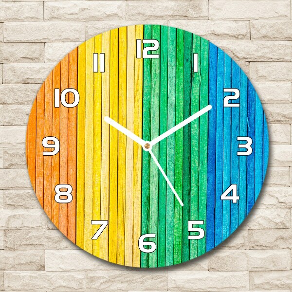 Pendule murale ronde Rayures colorées