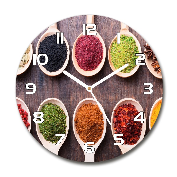 Horloge ronde murale Épices colorées