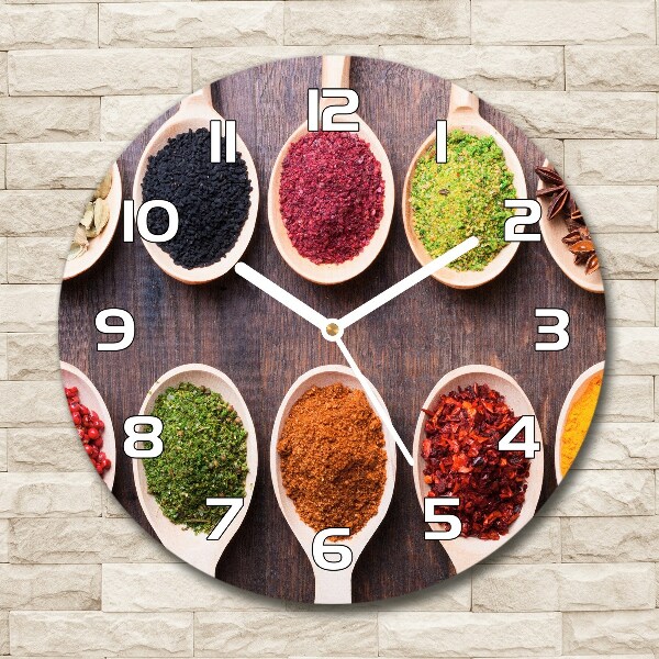 Horloge ronde murale Épices colorées