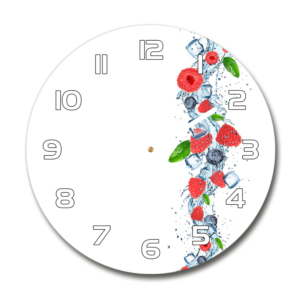 Horloge ronde murale Baies sauvages sur glace