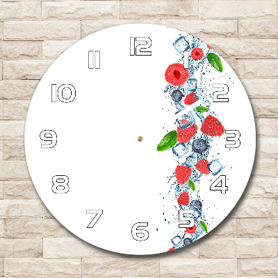 Horloge ronde murale Baies sauvages sur glace