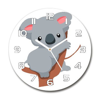 Pendule murale ronde Koala dans un arbre