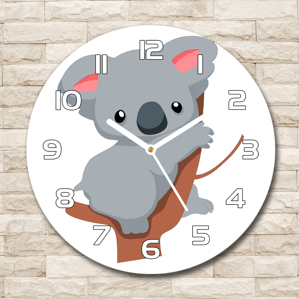 Pendule murale ronde Koala dans un arbre