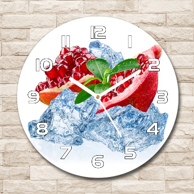 Horloge ronde murale Grenade sur glace