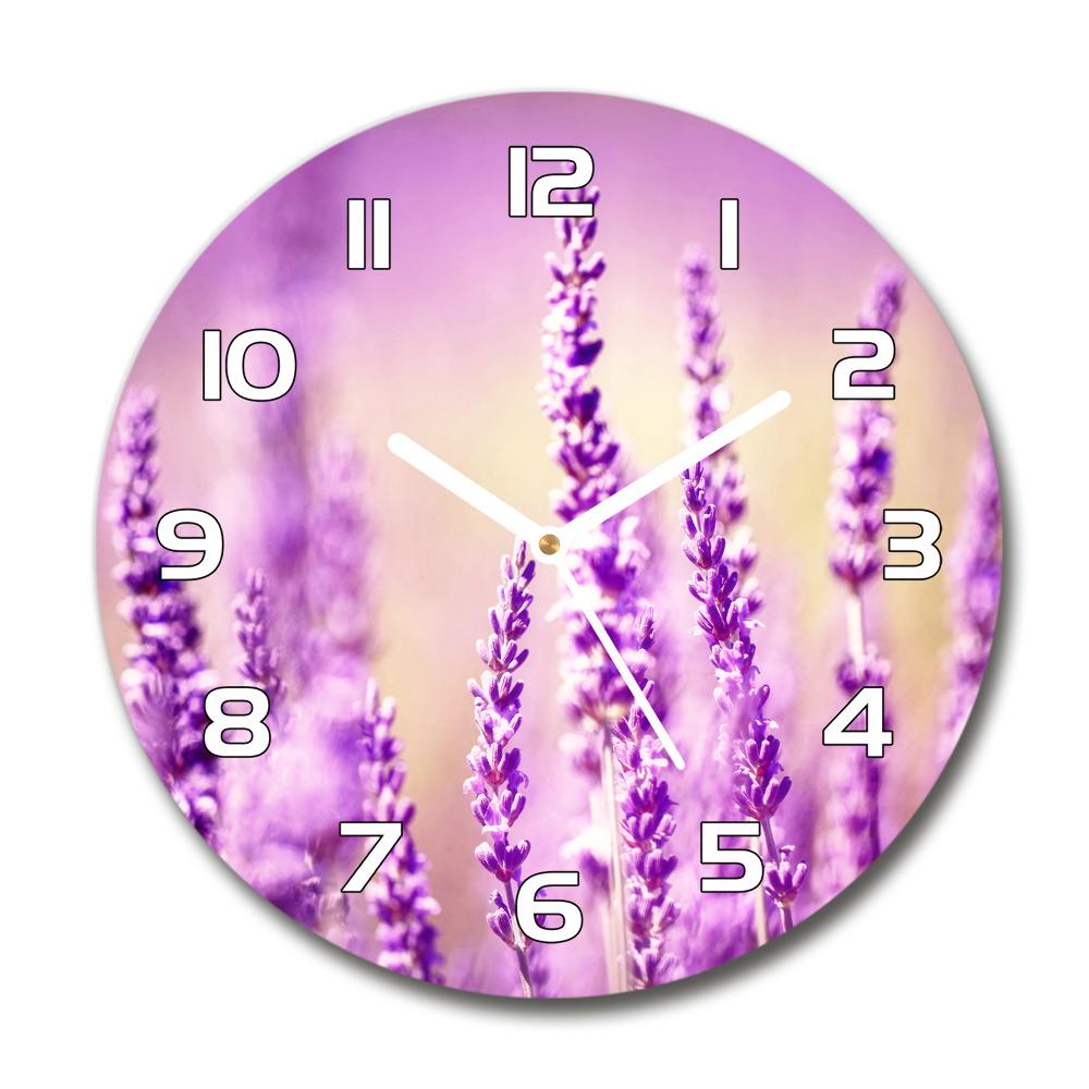 Horloge en verre ronde Lavande violette