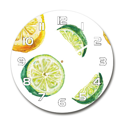 Horloge ronde murale Citron et citron vert