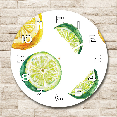 Horloge ronde murale Citron et citron vert