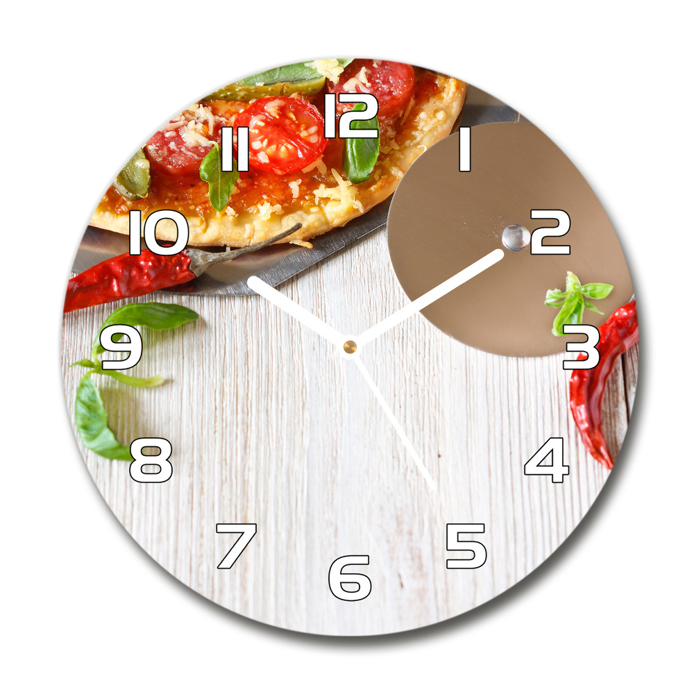 Horloge ronde murale Pizza