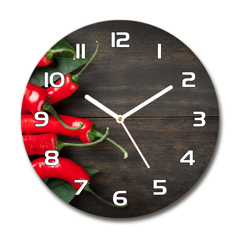 Horloge en verre ronde Piments