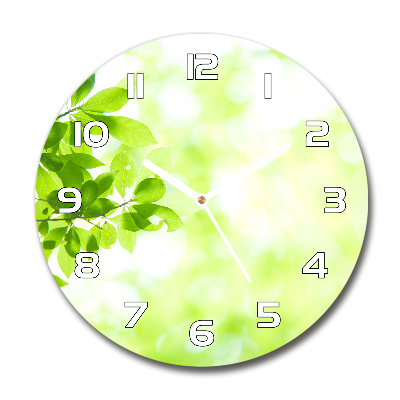 Horloge ronde murale Feuilles