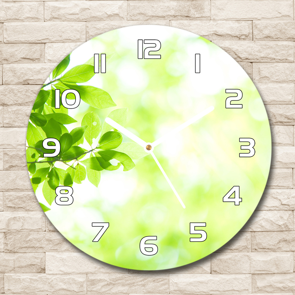 Horloge ronde murale Feuilles