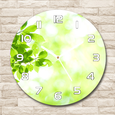 Horloge ronde murale Feuilles