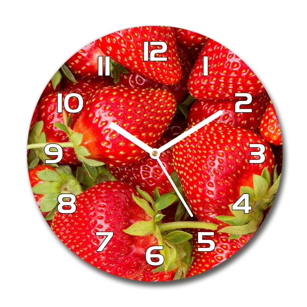 Horloge ronde murale Motif de la fraise