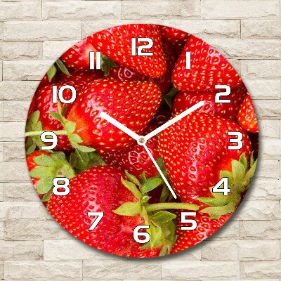 Horloge ronde murale Motif de la fraise