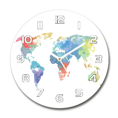 Horloge ronde Carte du monde