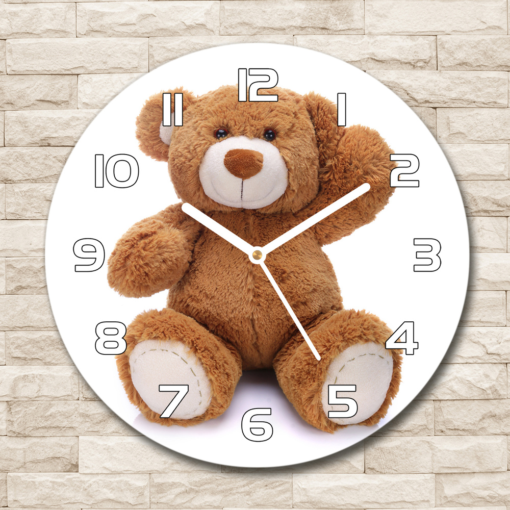 Pendule murale ronde Ours en peluche