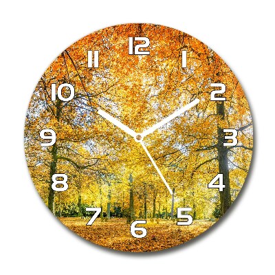 Horloge ronde murale Forêt en automne