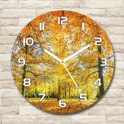 Horloge ronde murale Forêt en automne