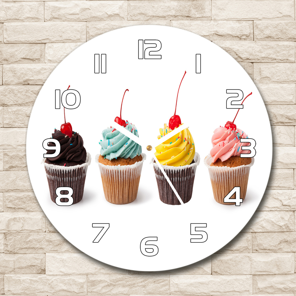 Horloge ronde murale Cupcakes