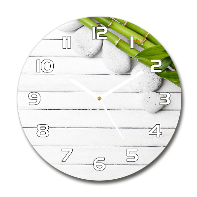 Horloge ronde en verre Bambou