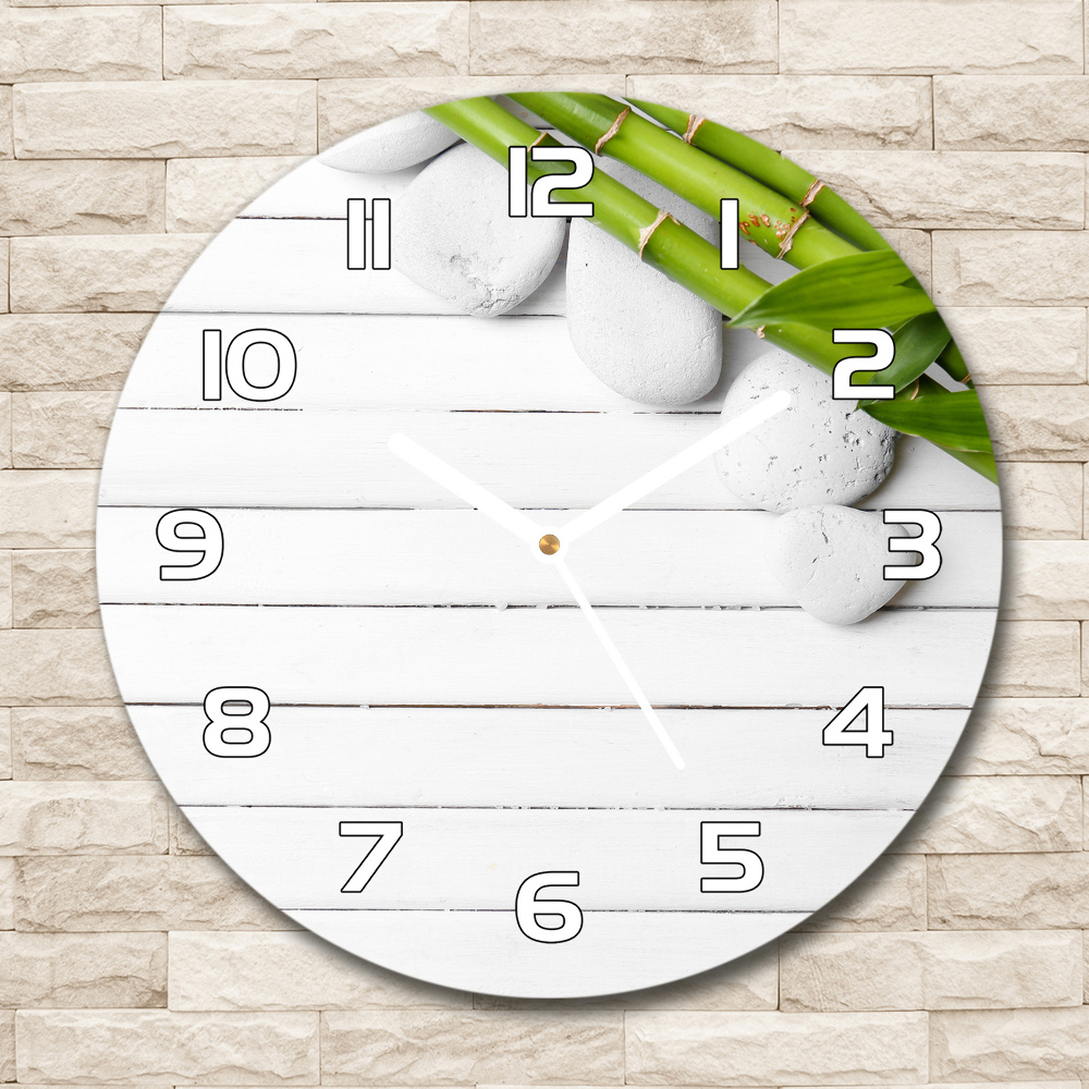 Horloge ronde en verre Bambou