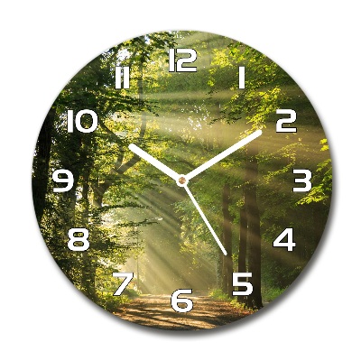 Horloge ronde murale Forêt au soleil