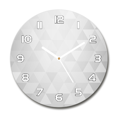 Horloge en verre ronde Fond abstrait de triangles blancs