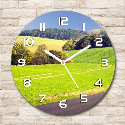 Horloge ronde murale Route de campagne