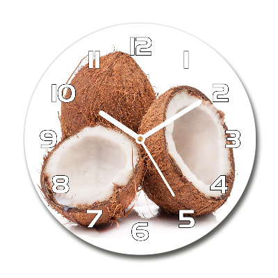 Horloge en verre ronde Noix de coco