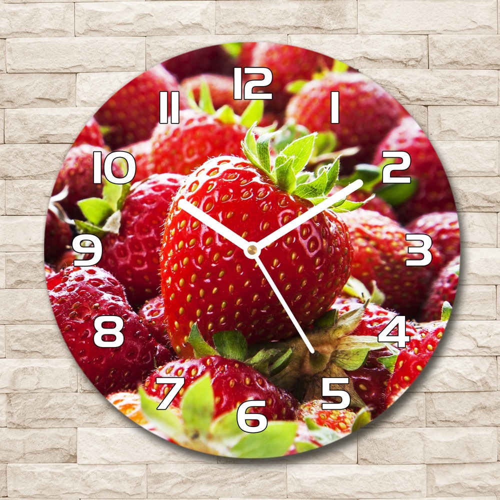 Horloge ronde murale Fraises