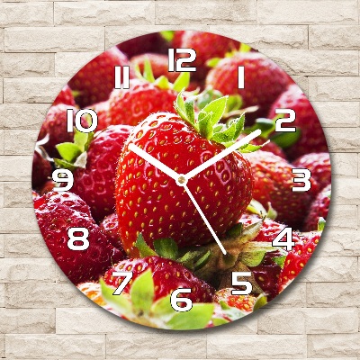 Horloge ronde murale Fraises