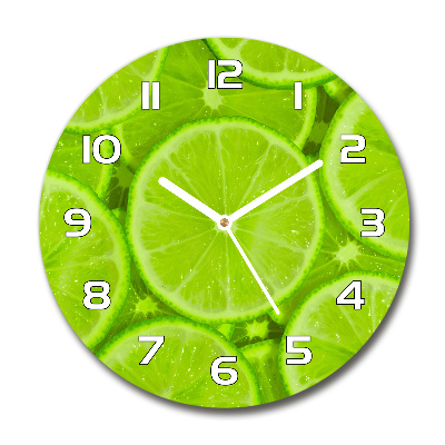 Horloge en verre ronde Citrons verts