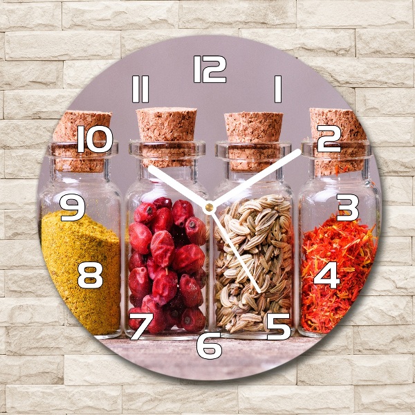 Pendule murale ronde Epices colorées