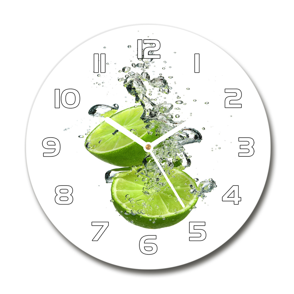 Horloge ronde murale Citron vert sous l'eau