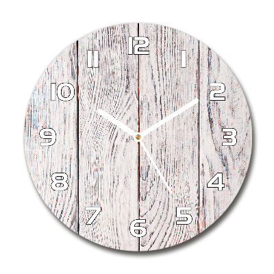 Horloge ronde en verre Mur en bois