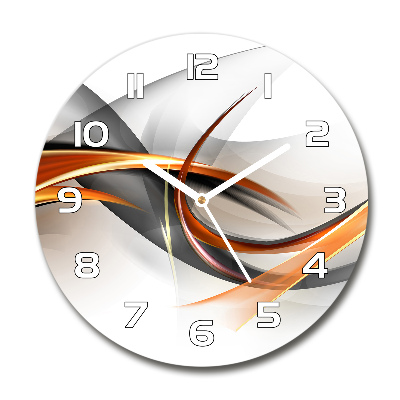 Horloge en verre ronde Vagues abstraites