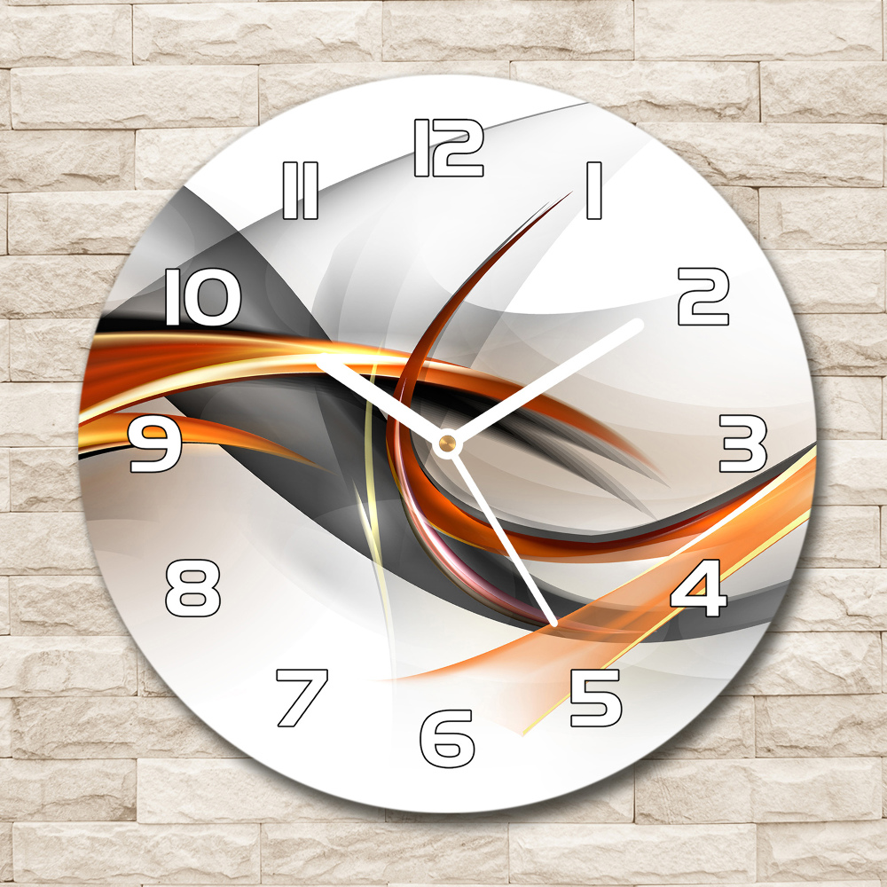 Horloge en verre ronde Vagues abstraites