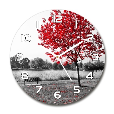 Horloge ronde Arbre rouge