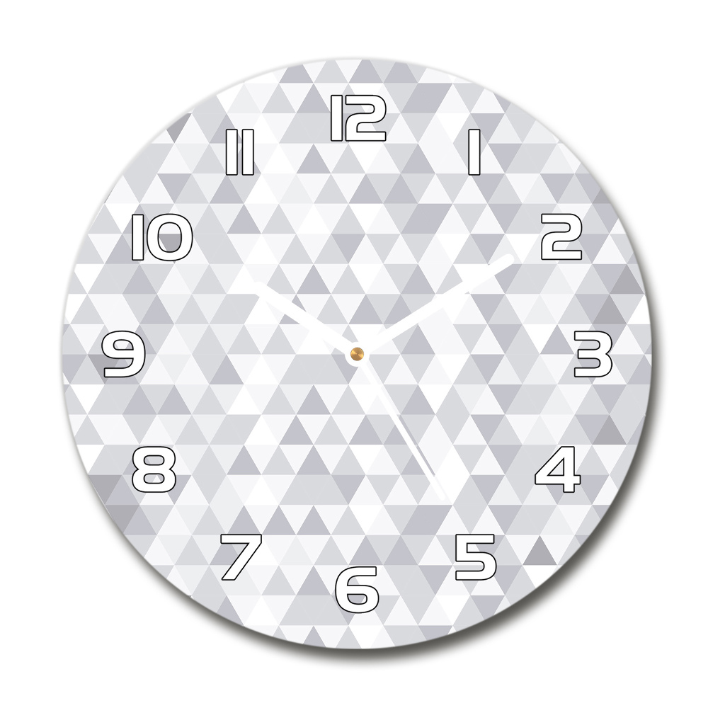 Horloge ronde Triangles gris