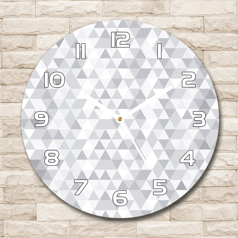 Horloge ronde Triangles gris