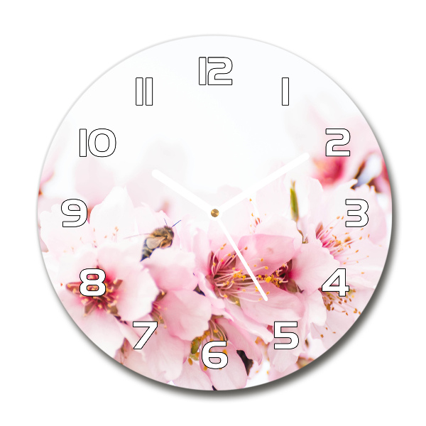 Horloge ronde murale Fleurs de cerisier